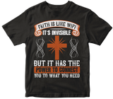 Faith is like Wifi design Premium Cotton T-Shirt